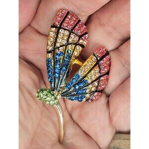 Multicolor Crystal Butterfly Ring